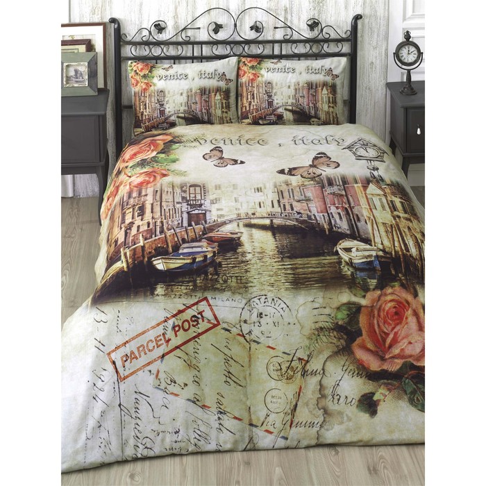 КПБ Venice 1.5 сп, 160×240 см, 160×220 см, 50×70 см-1 шт., ранфорс 115 г/м2