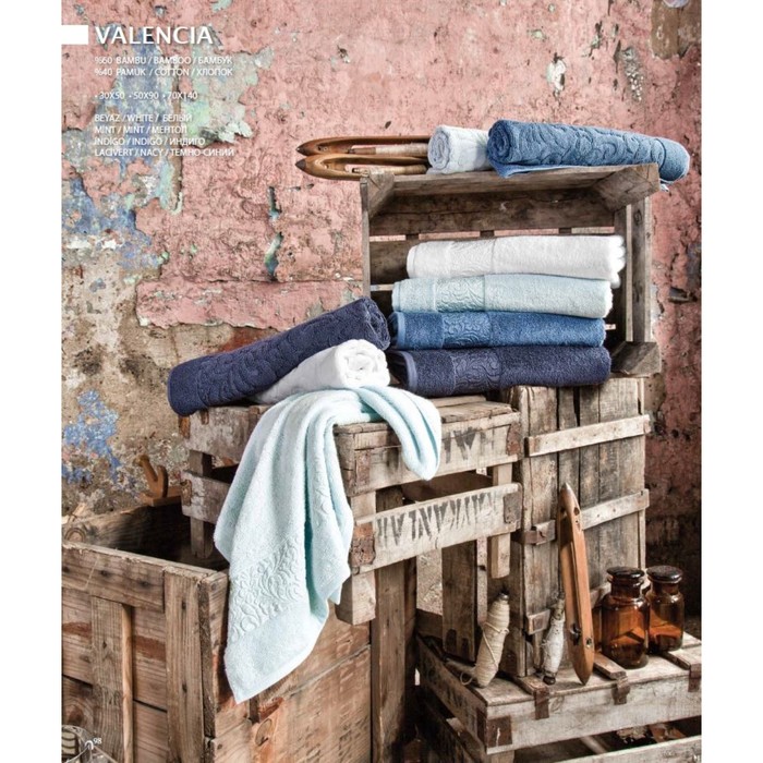 Полотенце Valencia, размер 90×150 см, белый, жаккард 520 г/м2