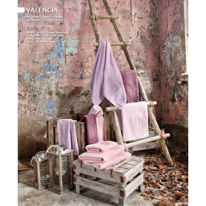 Полотенце Valencia, размер 70×140 см, роза, жаккард 520 г/м2