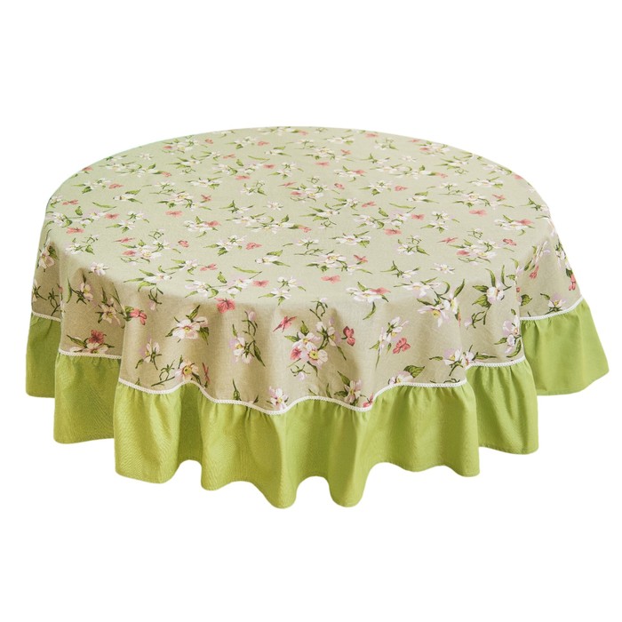 Набор "Нарциссы", скатерть- диаметр 180 см, салфетки 32х32 см-6 шт.