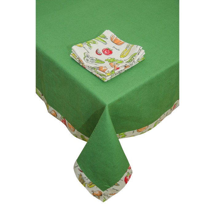 Набор "Овощное рагу", скатерть 150х150 см, салфетки 40х40 см-4 шт.