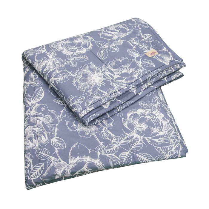 Одеяло стёганое "Серые розы", размер 215х220 см