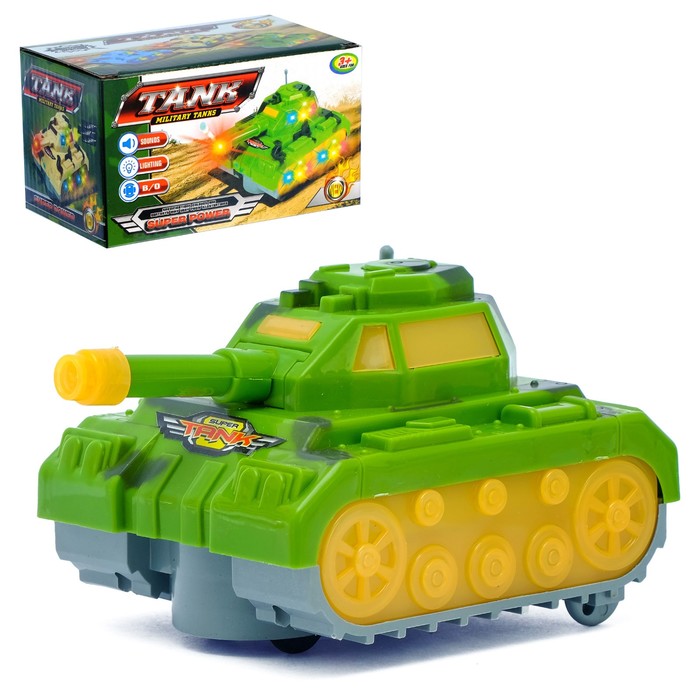 Танк "Победитель", работает от батареек, свет и звук, МИКС