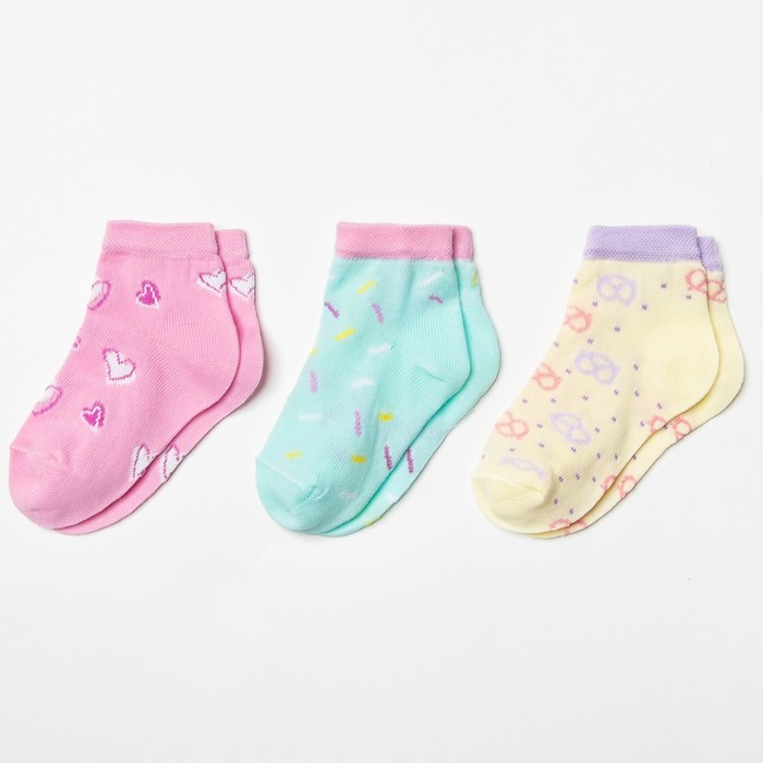 Набор детских носков "Сладости" (3 пары), размер 12-14 (1-2 года)