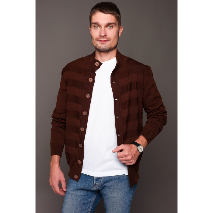 Жакет мужской на пуговицах цвет коричневый, р-р 48 рост 188-194