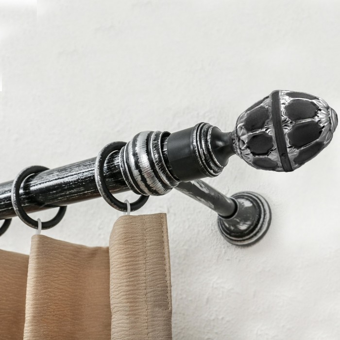 Карниз однорядный 280 см "Элегантс" d=2,8 см, цвет черный