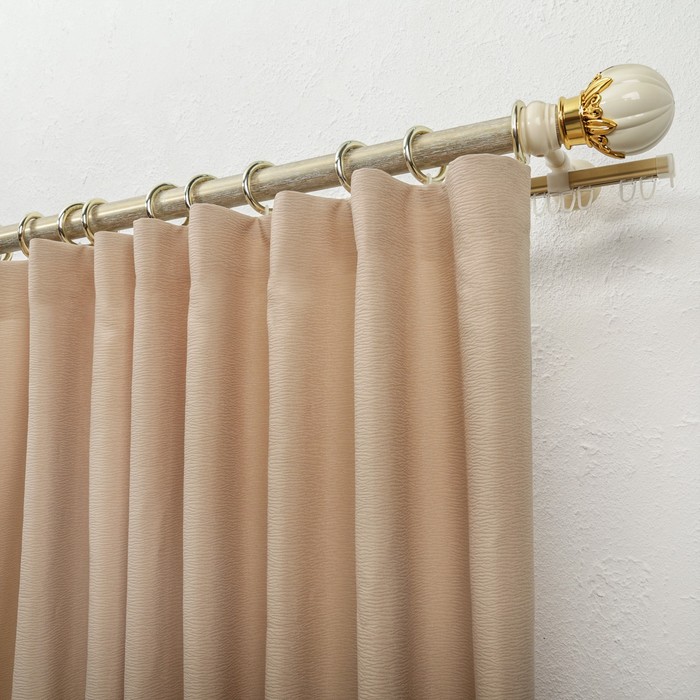 Карниз двухрядный 240 см "Римский шар. Металлик" d=2,8 см, цвет белый