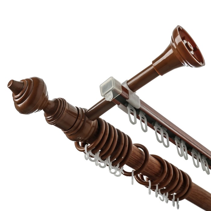 Карниз двухрядный, составной 280 см "Классика" d=2,8 см, черешня