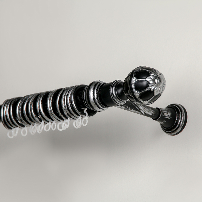 Карниз однорядный 200 см "Элегантс" d=2,8 см, цвет черный