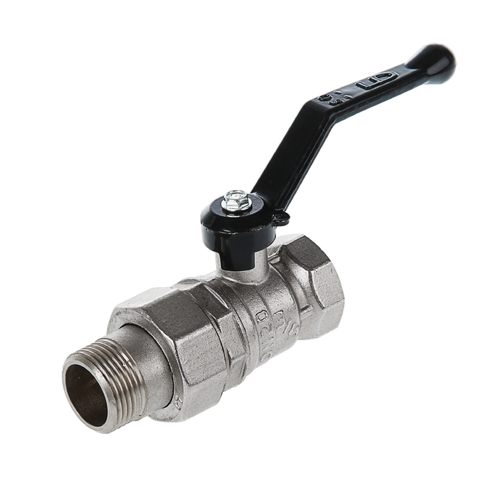 Кран шаровой LD Pride 47.20, с американкой 3/4", рычаг, никелированный