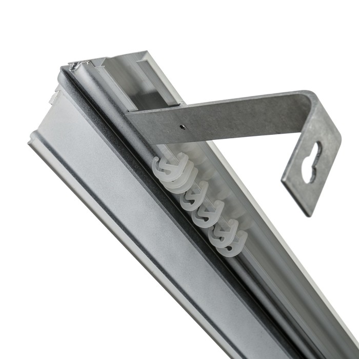 Карниз двухрядный, составной 1,5 м, с декоративной планкой, цвет белый