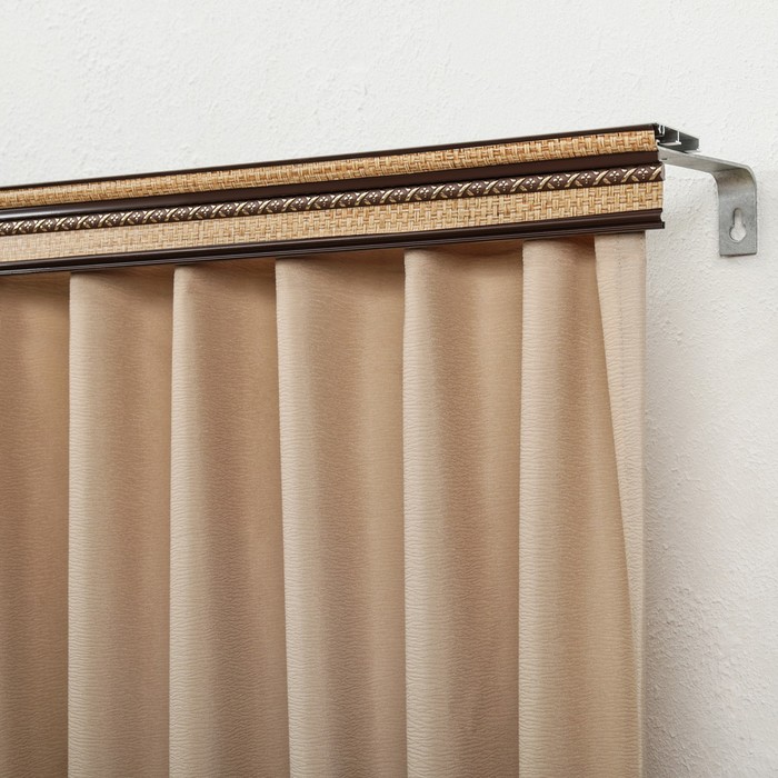 Карниз двухрядный 175 см, с декоративной планкой, рогожка