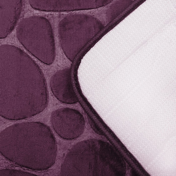 Коврик для ванной "Камушки", цвет фиолетовый