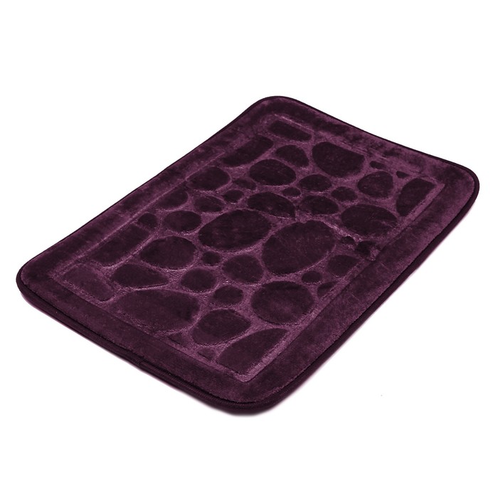 Коврик для ванной "Камушки", цвет фиолетовый