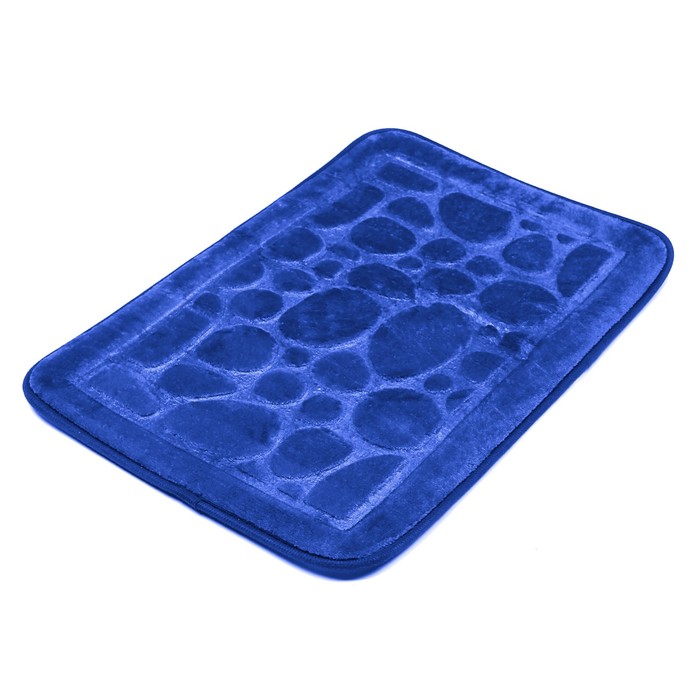 Коврик для ванной "Камушки", цвет синий