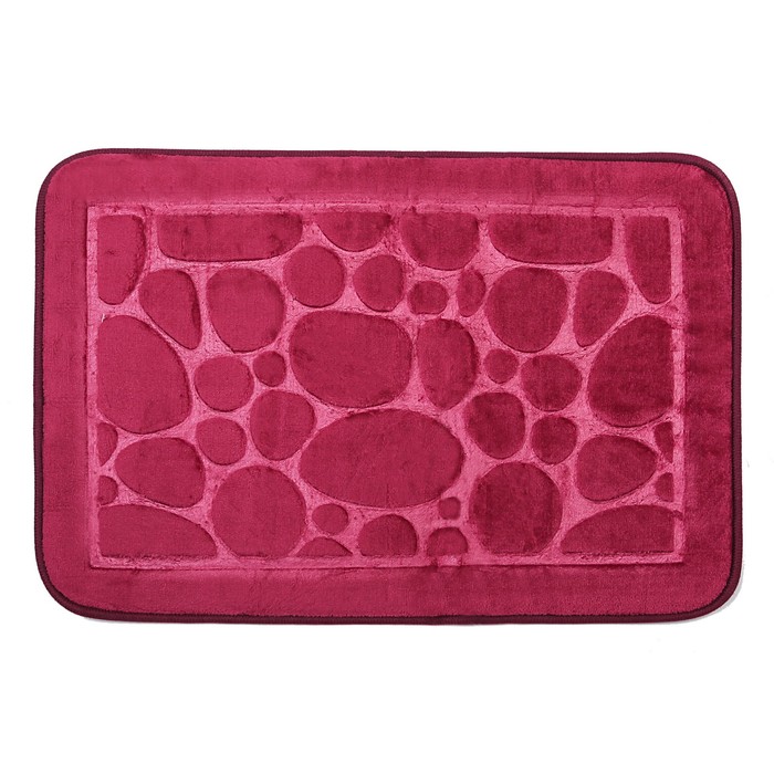 Коврик для ванной &quot;Камушки&quot;, цвет бордовый