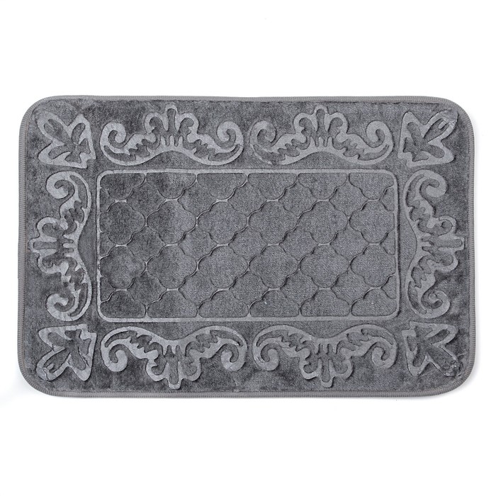 Коврик для ванной &quot;Вензеля&quot;, цвет серый