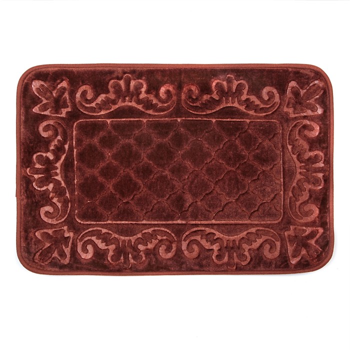 Коврик для ванной &quot;Вензеля&quot;, цвет коричневый