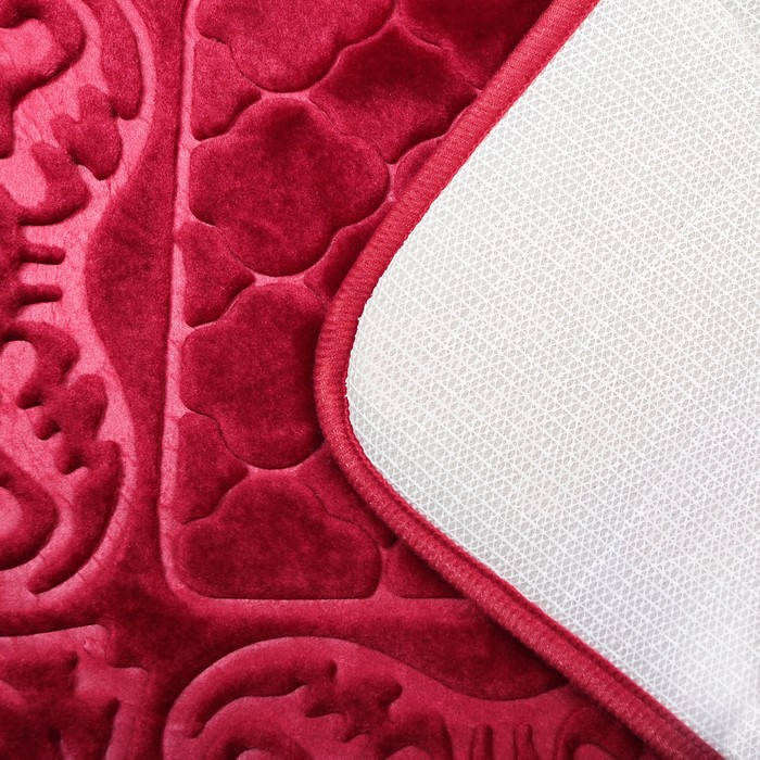 Коврик для ванной "Вензеля", цвет бордовый