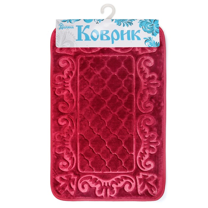 Коврик для ванной "Вензеля", цвет бордовый