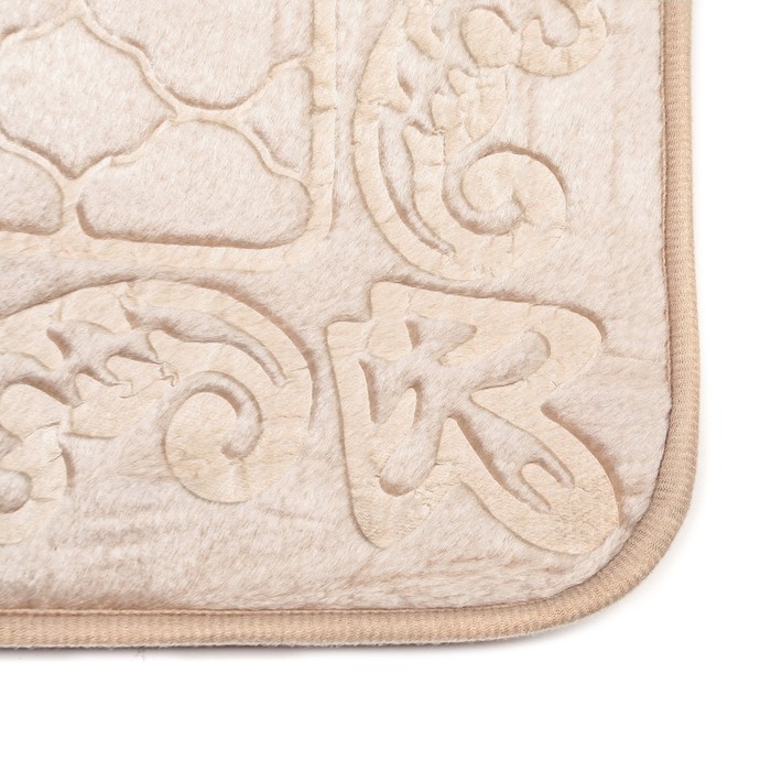 Коврик для ванной "Вензеля", цвет бежевый