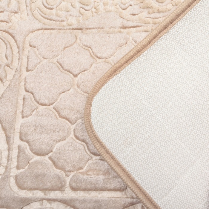 Коврик для ванной "Вензеля", цвет бежевый