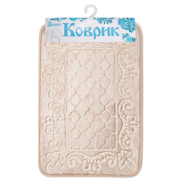 Коврик для ванной "Вензеля", цвет бежевый