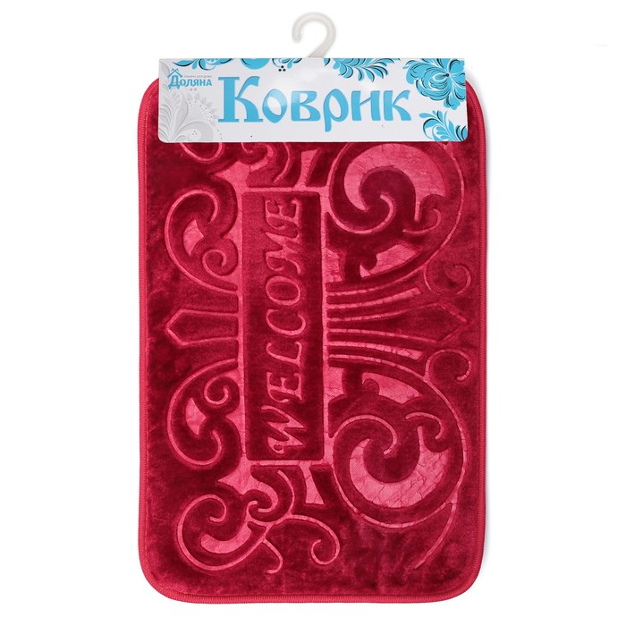 Коврик для ванной Welcome, цвет бордовый