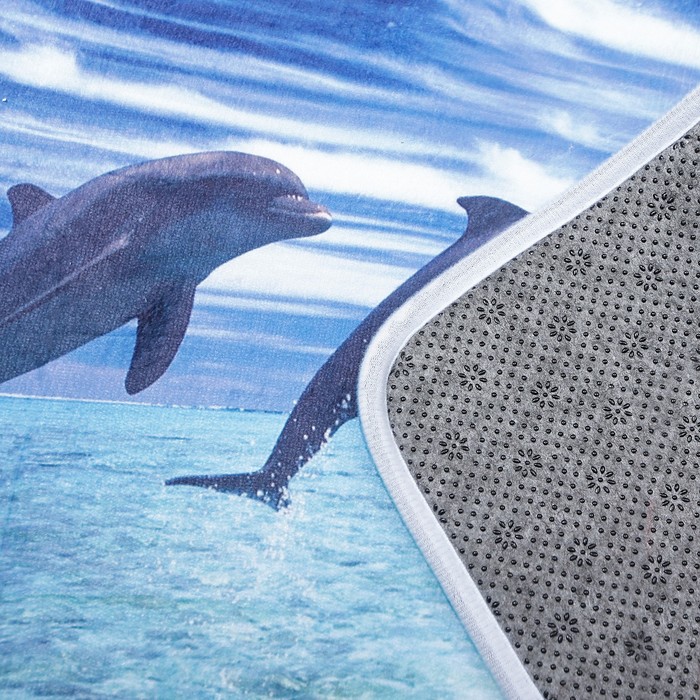 Коврик для ванной "Дельфины"