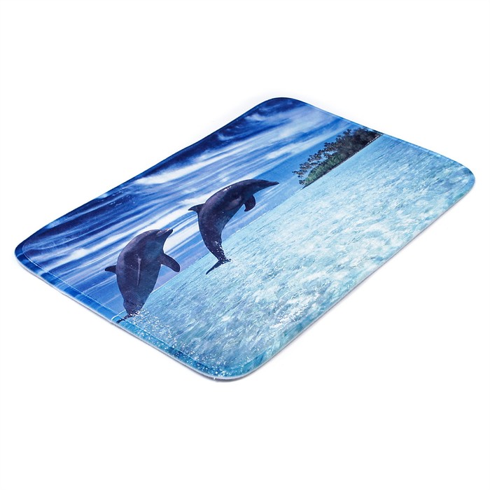 Коврик для ванной "Дельфины"