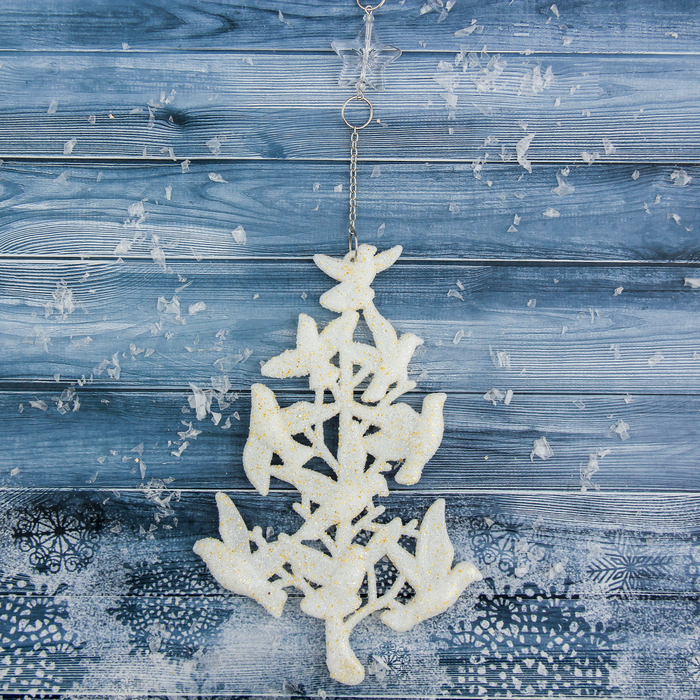 Украшение ёлочное "Птички на дереве" 11*16,5 см