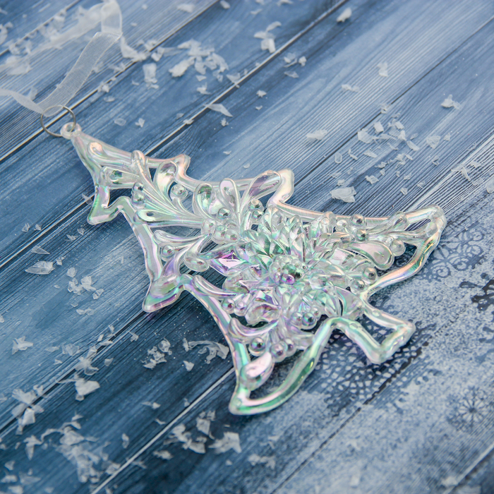 Украшение ёлочное "Ёлочка" перелив 10*14 см