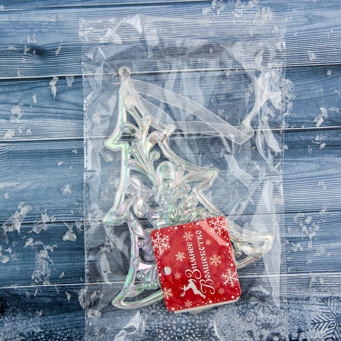 Украшение ёлочное "Ёлочка" перелив 10*14 см