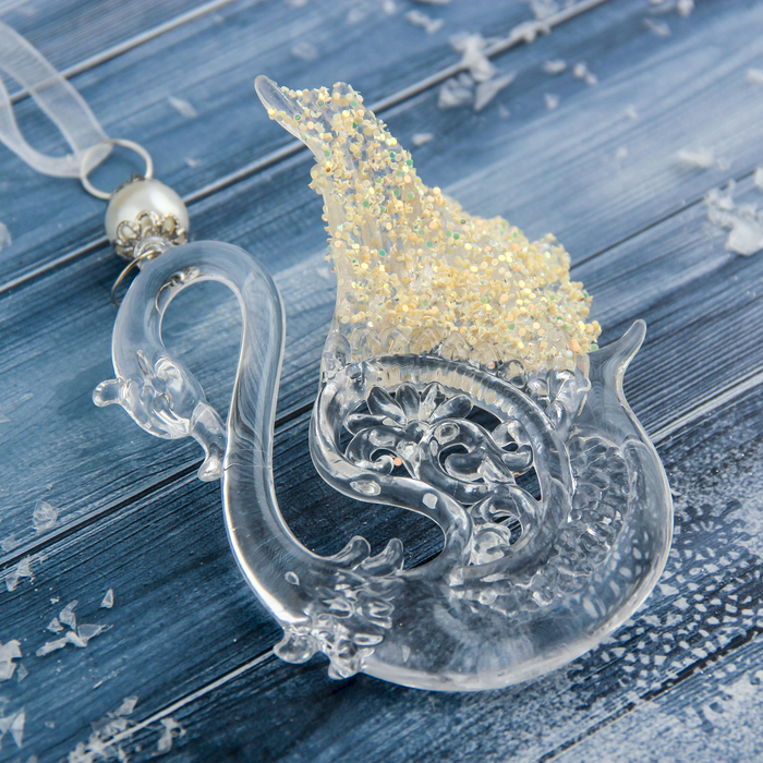 Украшение ёлочное "Лебедь" блеск 8*10 см