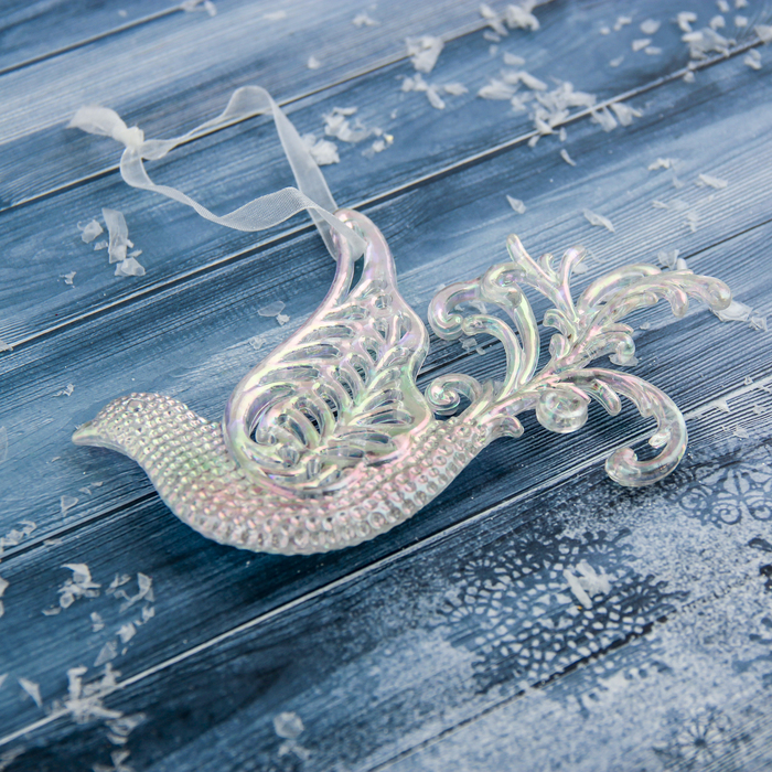 Украшение ёлочное "Птичка" перелив 14*11 см