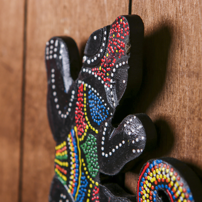 Панно настенное "Геккон в точку" дерево 15 см