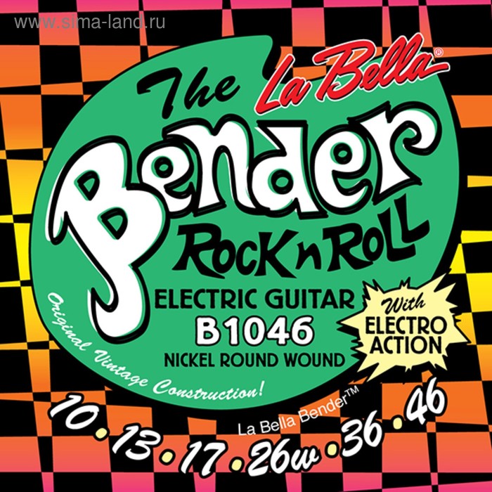 фото Струны для электрогитары la bella b1046 the bender regular никелированные, 10-46