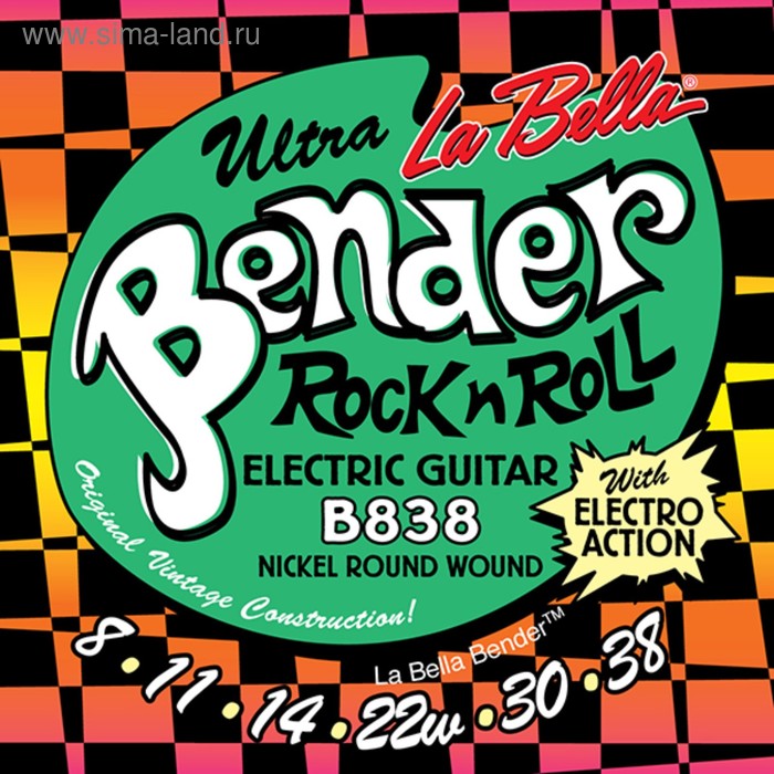 Струны для электрогитары La Bella B838 The Bender Ultra никелированные, 8-38 струны для электрогитары la bella b838 the bender ultra