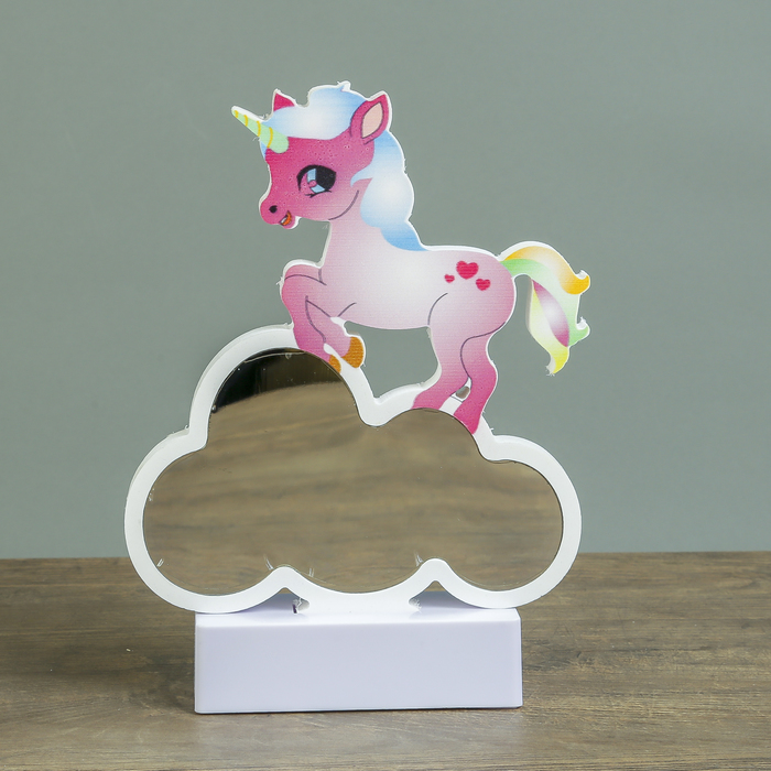 Ночник бесконечность "Единорог на облаке" LEDх23 от 3ААА МИКС 21х15,5х4,5 см