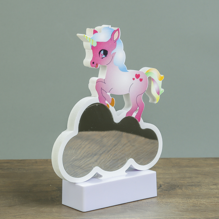 Ночник бесконечность "Единорог на облаке" LEDх23 от 3ААА МИКС 21х15,5х4,5 см