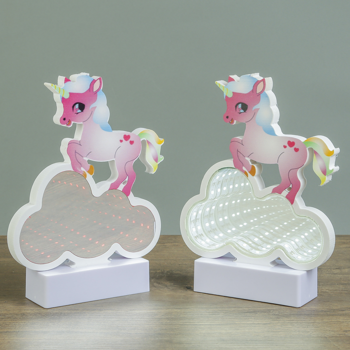 Ночник бесконечность "Единорог на облаке" LEDх23 от 3ААА МИКС 21х15,5х4,5 см