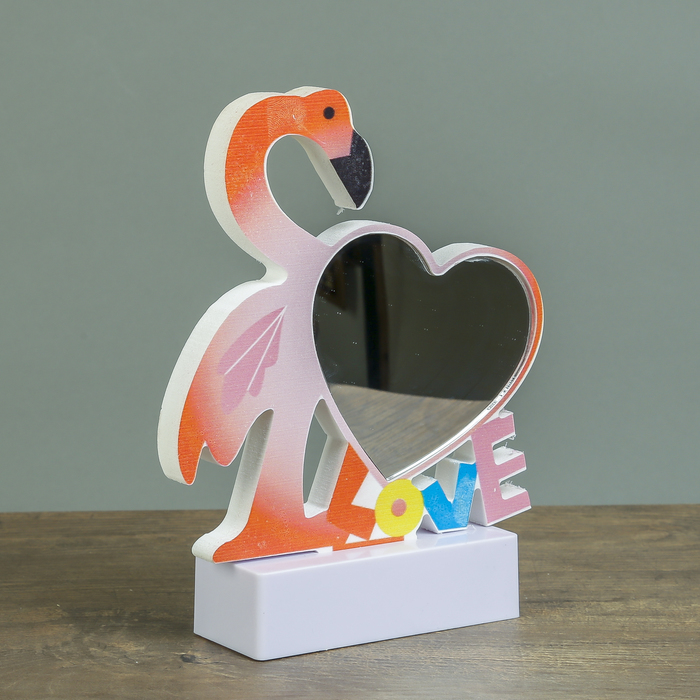 Ночник бесконечность "Фламинго с сердцем" LEDх17 от 3ААА МИКС 19,5х16,5х4,5 см