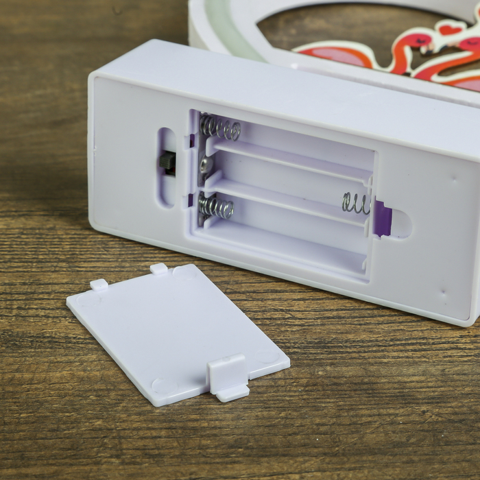 Ночник "Влюблённые фламинго" от 3ААА диодная лента МИКС 20х19х4,5 см