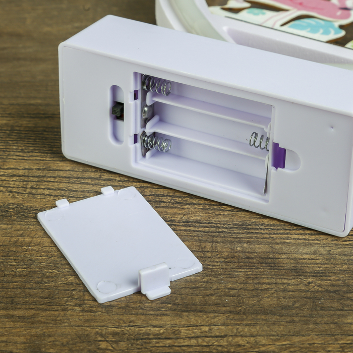 Ночник "Фламинго в сердце" от 3ААА диодная лента МИКС 20х19х4,5 см