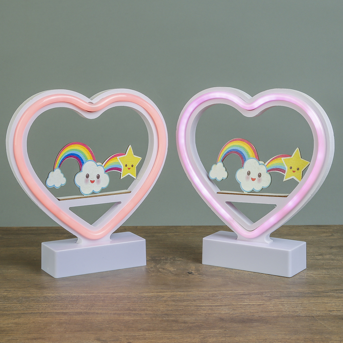 Ночник "Облачко, звёздочка и радуга" от 3ААА диодная лента МИКС 20х19х4,5 см