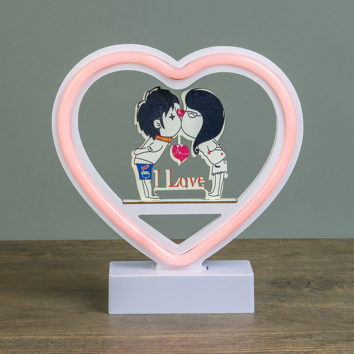 Ночник "Малыши целуются" от 3ААА диодная лента МИКС 20х19х4,5 см