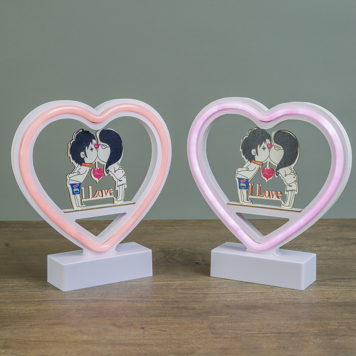 Ночник "Малыши целуются" от 3ААА диодная лента МИКС 20х19х4,5 см