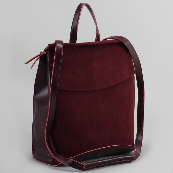 Рюкзак молодёжный, отдел на молнии, с расширением, наружный карман, цвет бордовый