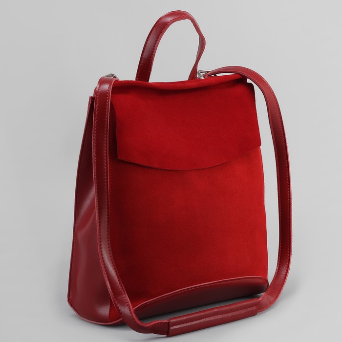 Рюкзак молодёжный, отдел на молнии, с расширением, наружный карман, цвет красный