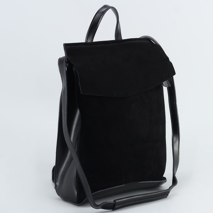 Рюкзак молодёжный, отдел на молнии, с расширением, наружный карман, цвет чёрный